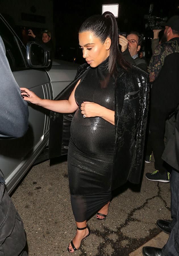 Kim was just as fashionable as ever despite battling with swollen feet. Source: Getty