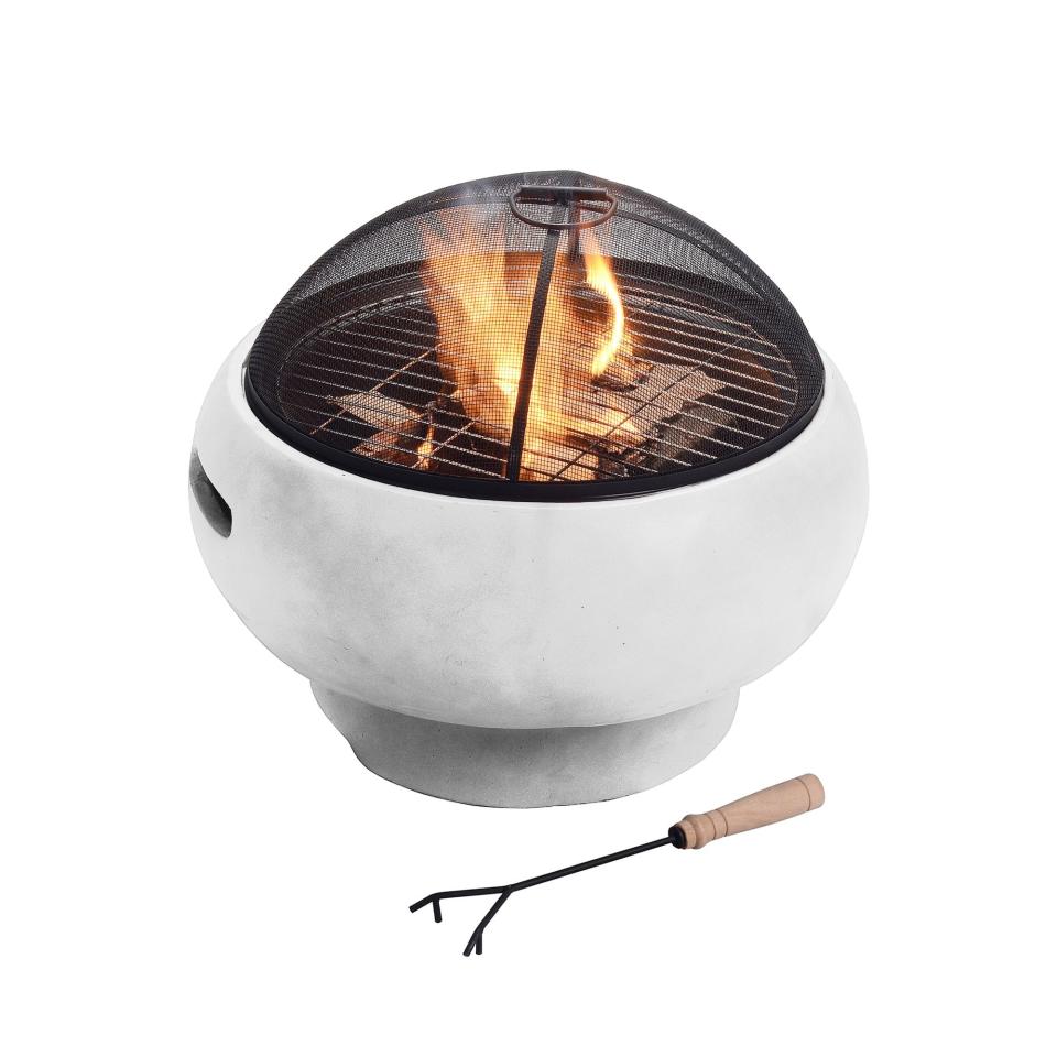 5) Light Grey Magnesium Oxide Wood-Burning Fire Pit