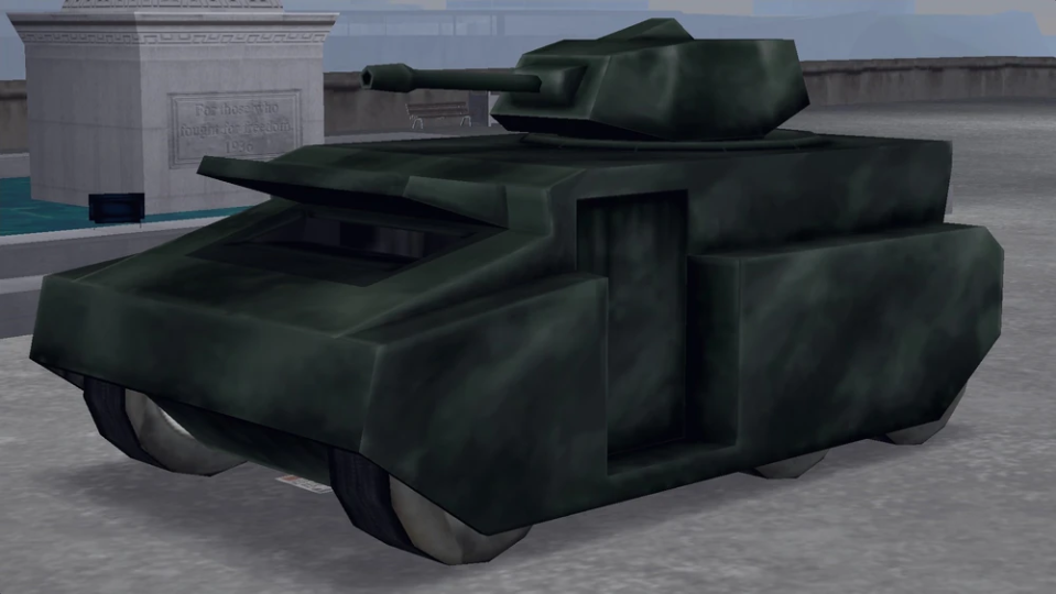 大家是否還記得在《GTA VC》輸入 PANZER 能夠生成坦克？（圖片來源：Rockstar Games）