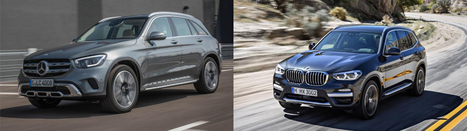 圖／2020 M-Benz GLC 200與2020 BMW X3 xDrive20i之德國血脈SUV比拼。