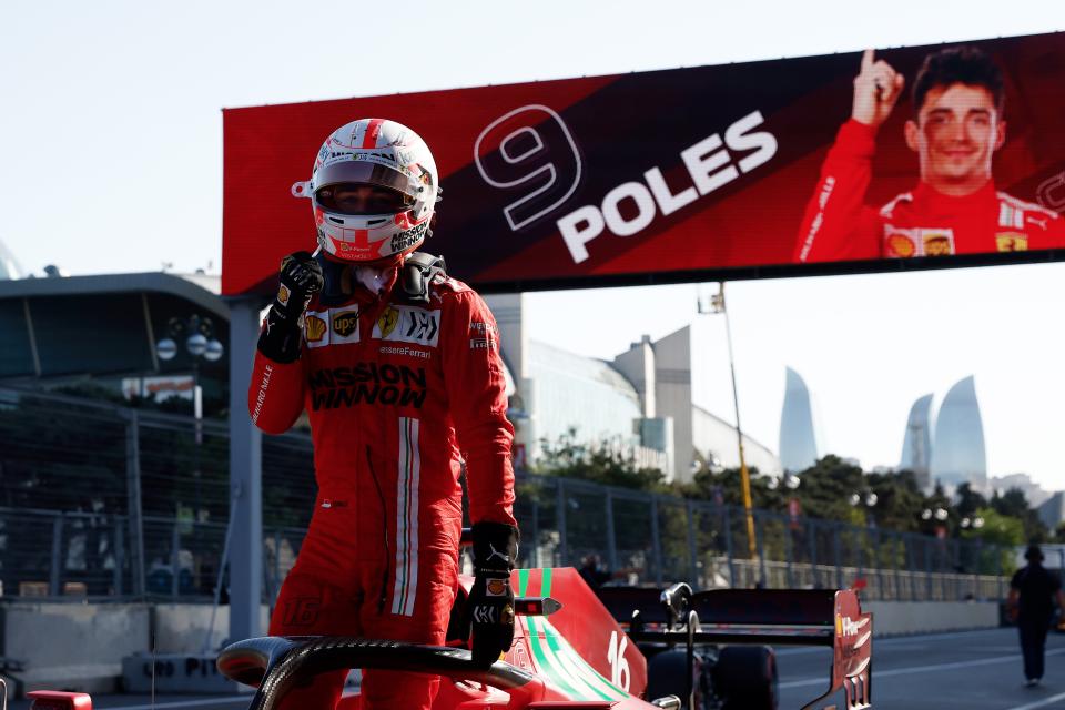 <p>Charles Leclerc sealed his ninth career pole position in Baku</p> (Getty Images)