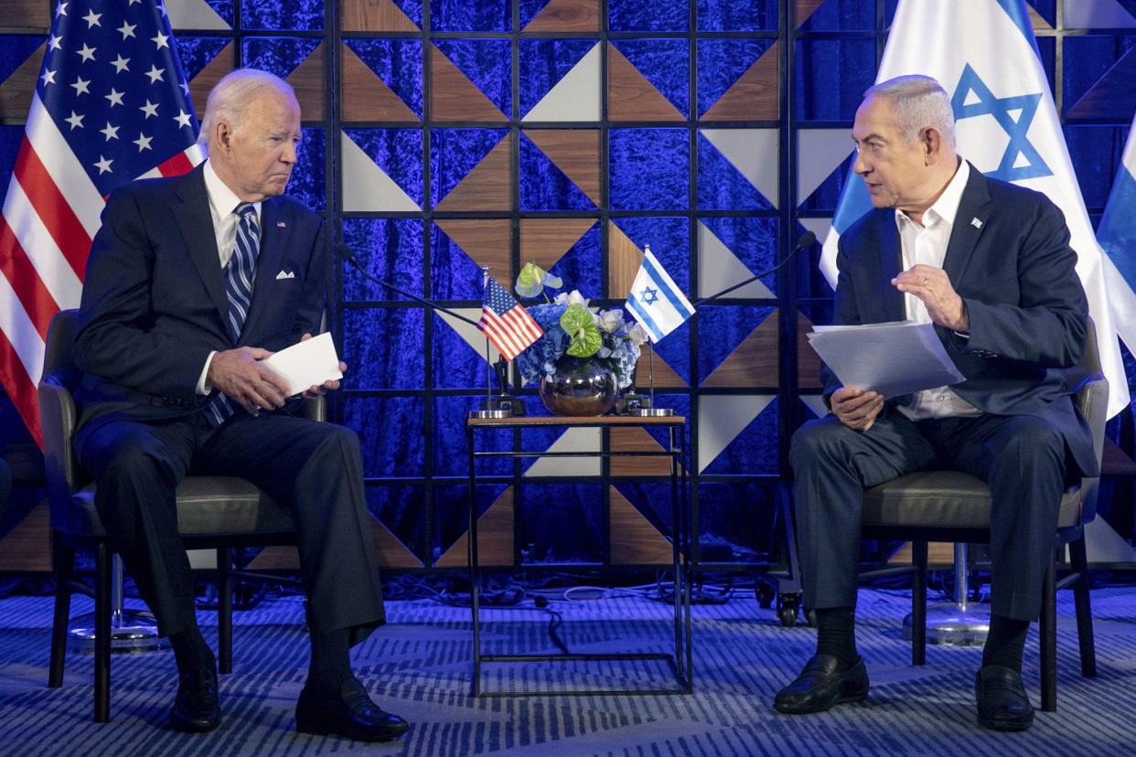 Joe Biden,Benjamin Netanyahu (Miriam Alster / AP)