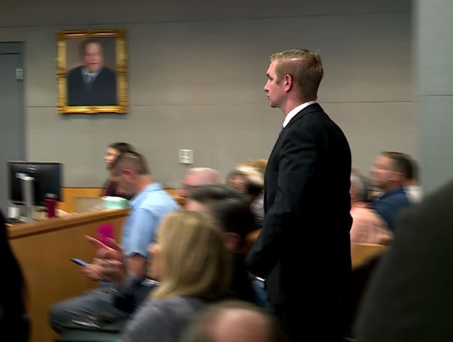 Austin Police Officer Christopher Taylor is on trial for the murder of Mike Ramos in 2020 (KXAN Photo/Ed Zavala)