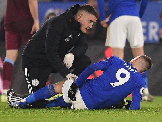 Jamie Vardy picked up a hamstring injury (AFP)