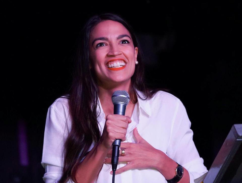 Ocasio-Cortez was the shock winner in the Democratic primaries (AFP/Getty)