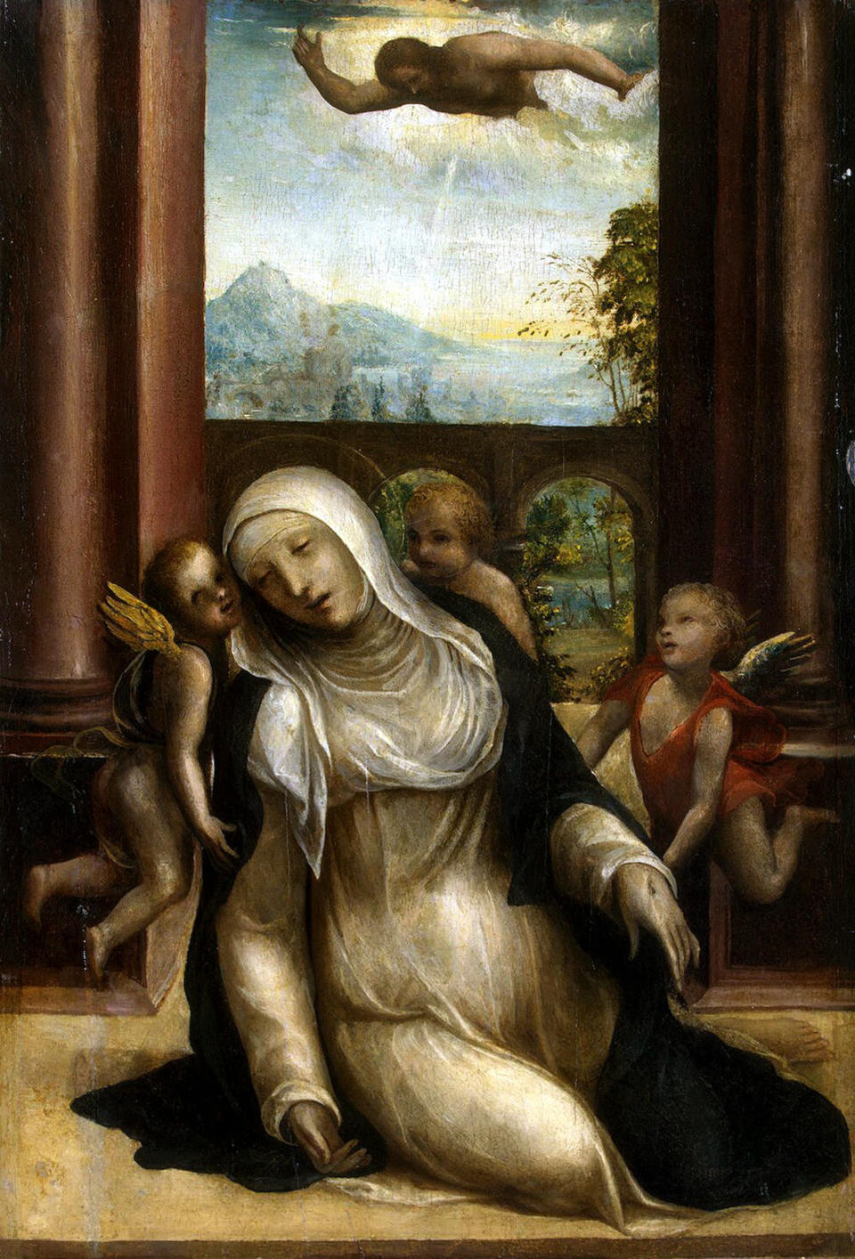 The second-youngest of 25 children, <a href="http://www.ncregister.com/blog/jimmy-akin/8-things-to-know-and-share-about-st.-catherine-of-siena">Catherine of Siena</a>&nbsp;is one of only two patron saints of Italy. Catherine believed herself to be spiritually wed to Jesus and committed herself to a monastic life as a teenager. She was a <a href="http://www.amazon.com/Setting-World-Fire-Astonishing-Catherine/dp/113727980X/ref=sr_1_1?ie=UTF8&amp;qid=1442327019&amp;sr=8-1&amp;keywords=emling+AND+catherine">peacemaker</a>&nbsp;during the 1368 revolution in Siena and convinced Pope Gregory XI to return the papacy to Rome during a tumultuous time for the Catholic Church. One story from her life tells of Jesus appearing to her with a heart in his hands and saying, &ldquo;Dearest daughter, as I took your heart away from you the other day, now, you see, I am giving you mine, so that you can go on living with it for ever.&rdquo; She was canonized in 1461.