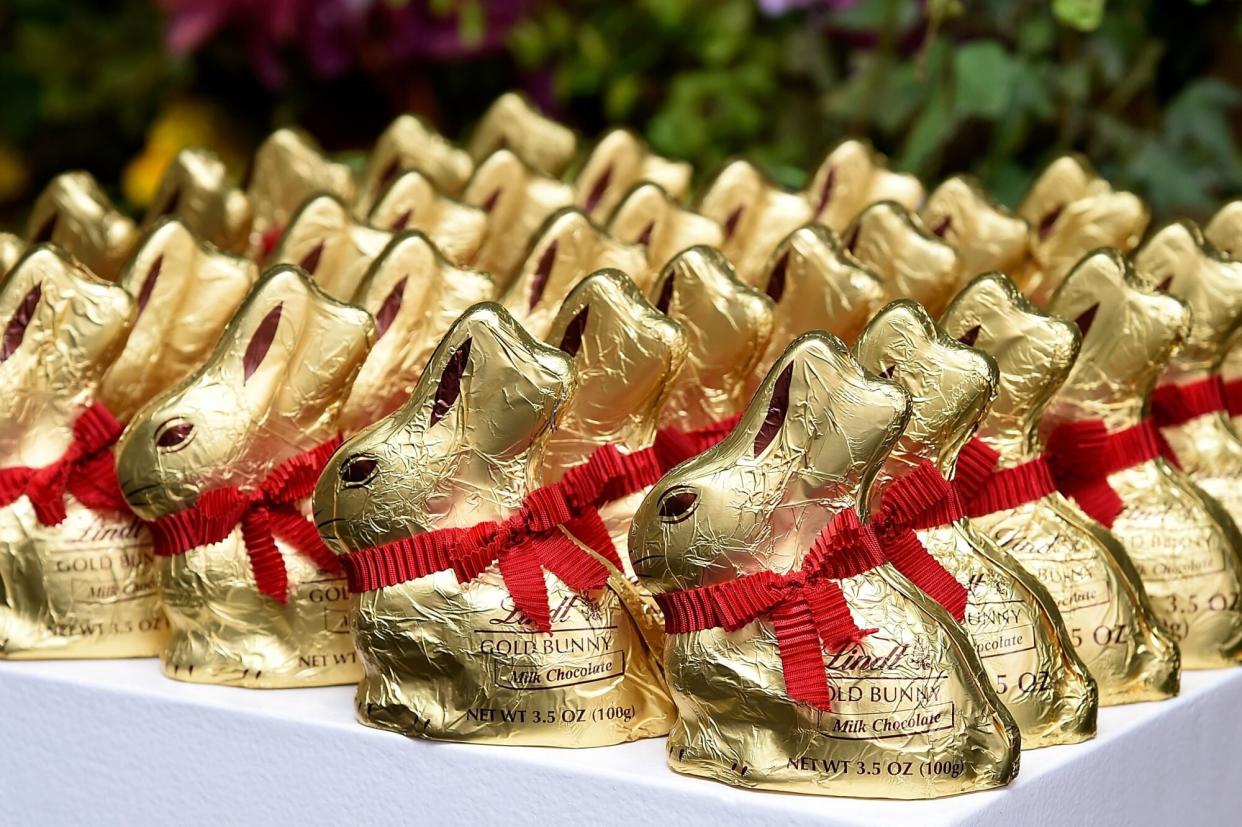 Lindt Golden Bunnies on display