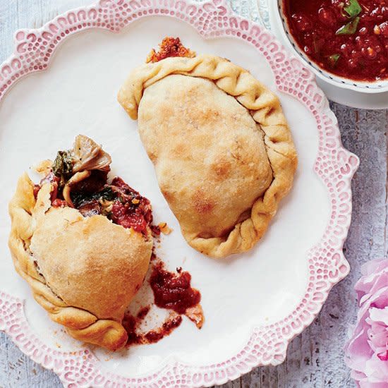 Mini Kale-Mushroom Calzones with Smoked Mozzarella