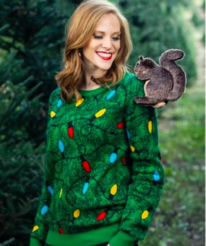 3D Squirrel in the Christmas Tree Ugly Sweater for Adults, where to buy ugly christmas sweaters