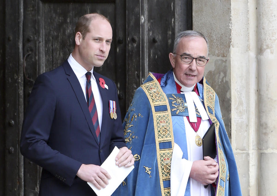 Prinz William (l.) besuchte eine Messe in der Westminster Abbey. (Bild: AP Photo/Trevor Adams/MediaPunch/IPX)