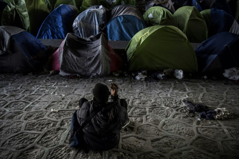 Makeshift camps have been set up in several areas of Paris