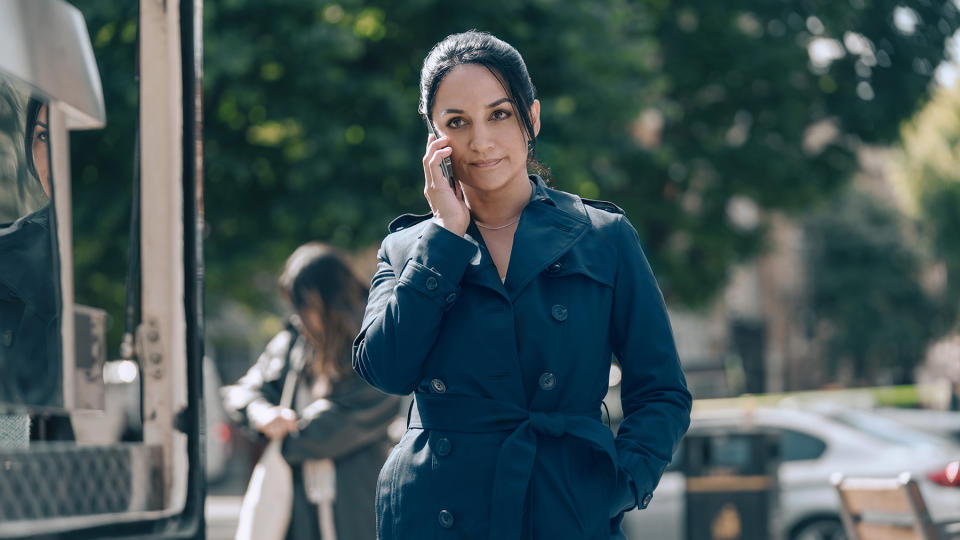 Archie Panjabi as Zahra Gahfoor in 'Hijack,' an Apple TV+ series.