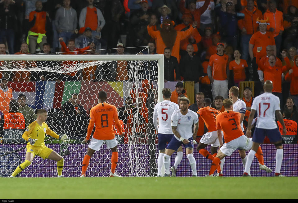 Guimar�es, 06/06/2019 - The Netherlands National Team hosted tonight the national team of England at the D. Afonso Henriques Stadium in the semi-finals of the four final of the 2019 UEFA League of Nations. Matthijs de Ligt (Fábio Po�o / Global Images/Sipa USA)