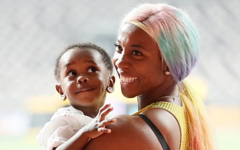 Shelly-Ann Fraser-Pryce wanted to inspire other mothers after her success in Doha - Credit: REX