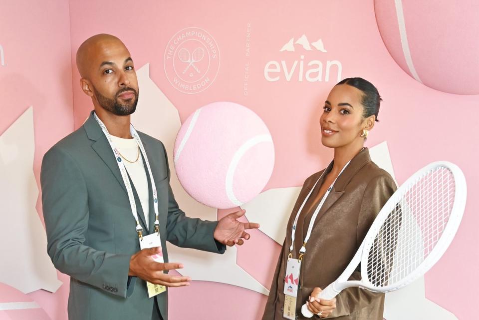 Marvin Humes poses in the Evian VIP Suite on day one of Wimbledon 2023 on July 3, 2023 in London, England. (Dave Benett)