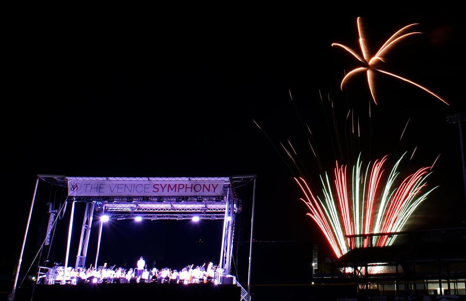 The Venice Symphony welcomed some 3,300 people to its fourth annual Patriotic Pops and Fireworks at CoolToday Park on Saturday evening, May 27, 2023. The concert and fireworks display was a family-friendly event highlighted by Fishingbookers.com.