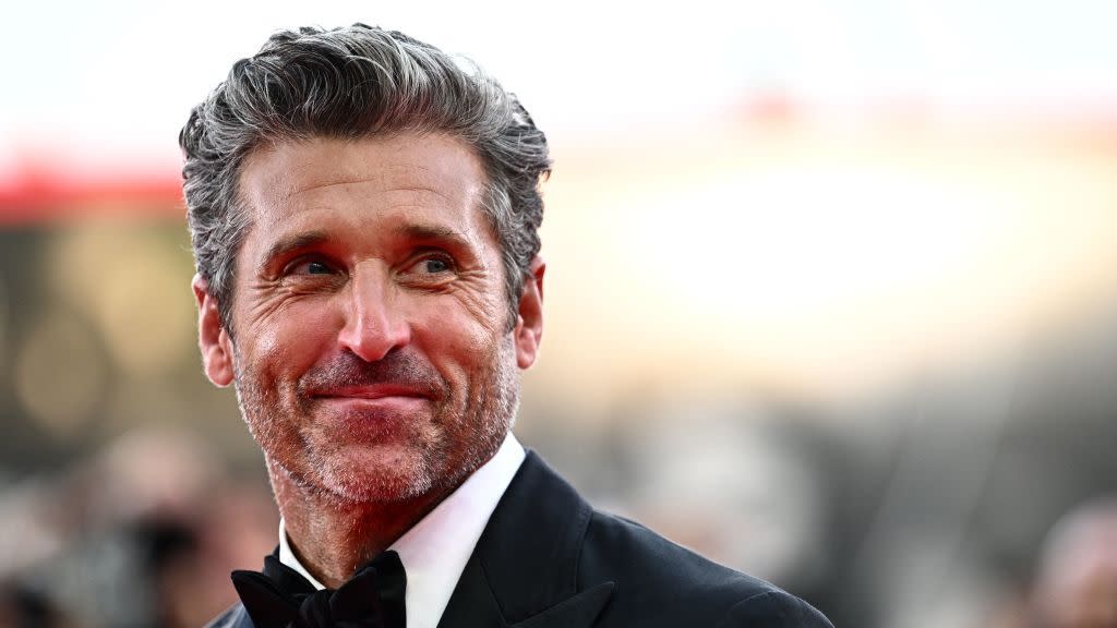 actor patrick dempsey poses on the red carpet of the movie ferrari presented in competion at the 80th venice film festival