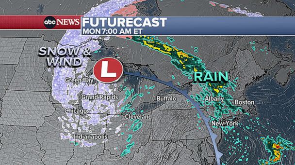 PHOTO: Snow and strong winds will continue to impacts parts of the Great Lakes region. (ABC News)