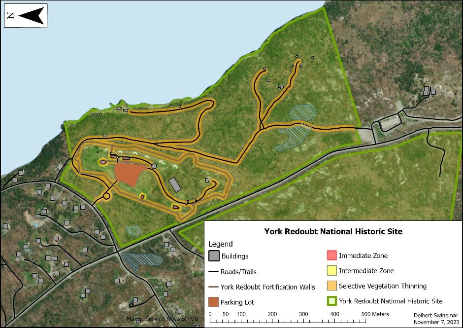 Wildfire mitigation work at the York Redoubt National Historic Site is expected to be finished in the new year. 