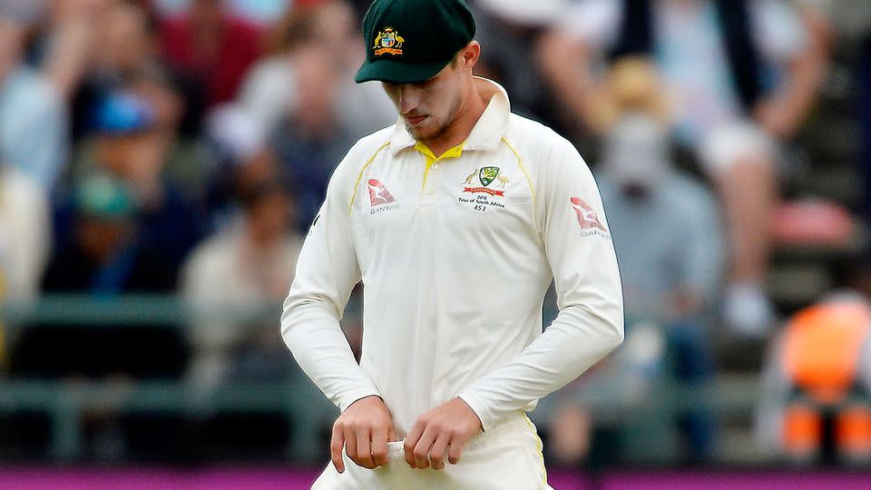 Bancroft inspects his trousers. Pic: Getty