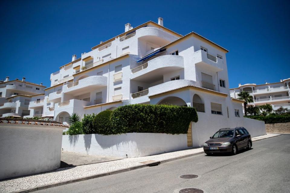 Picture shows the house in Lagos, Portugal, where the three-year-old British girl Madeleine McCann disappeared in 2007 while on holidays with her family, on June 5, 2020. - Portuguese justice said to be questioning witnesses as part of the investigation into the 2007 disappearance of the British girl Madeleine McCann, whose case re-emerged on May 3, 202 with the identification of a new German suspect. (Photo by CARLOS COSTA / AFP) (Photo by CARLOS COSTA/AFP via Getty Images)