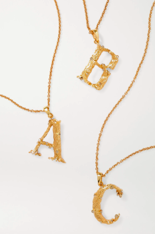 Letter Gold-Plated Crystal Necklace