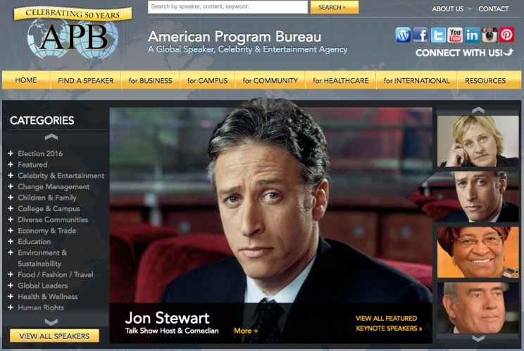 The website for the American Program Bureau.