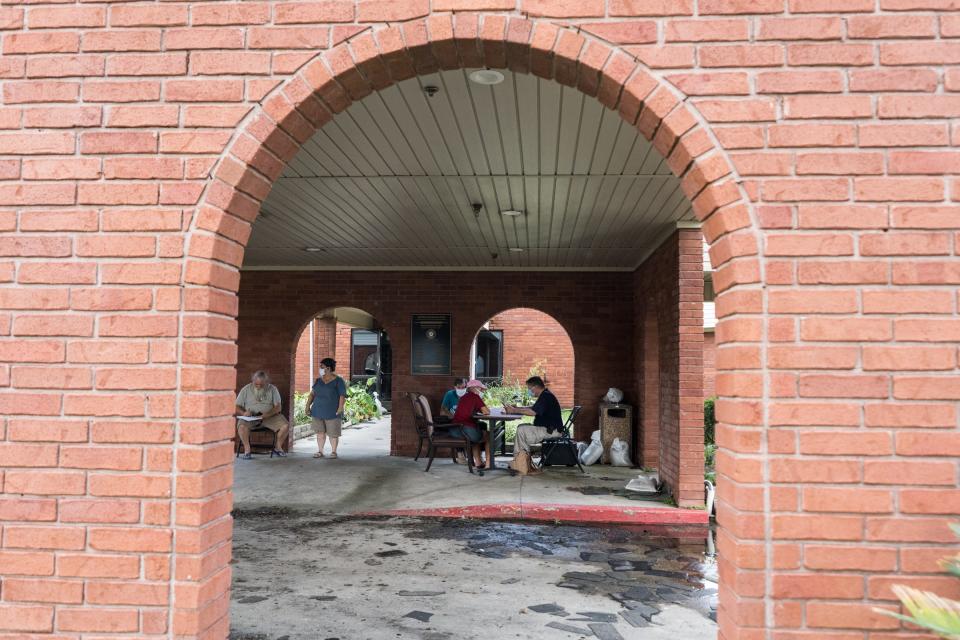 FEMA representatives stationed at the United Houma Nation Tribal Office in Houma to assist tribal members and other residents in the area on September 4.