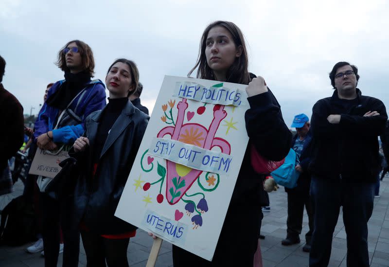 Protest against new anti-abortion rule imposed by the government in Budapest