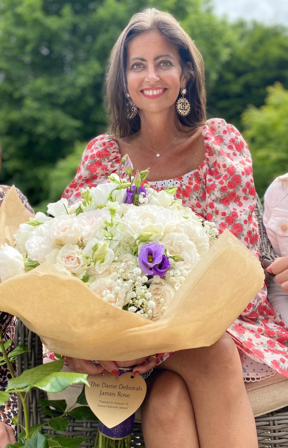 Dame Deborah James  has had a rose named after her which will feature on the Harkness Rose Company show stand at Chelsea Flower Show (The Harkness Rose Company)