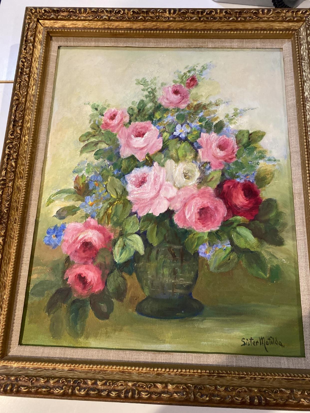 A Pennsylvania woman found this oil painting by Sister Matilda of Akron at a church rummage sale near Pittsburgh.