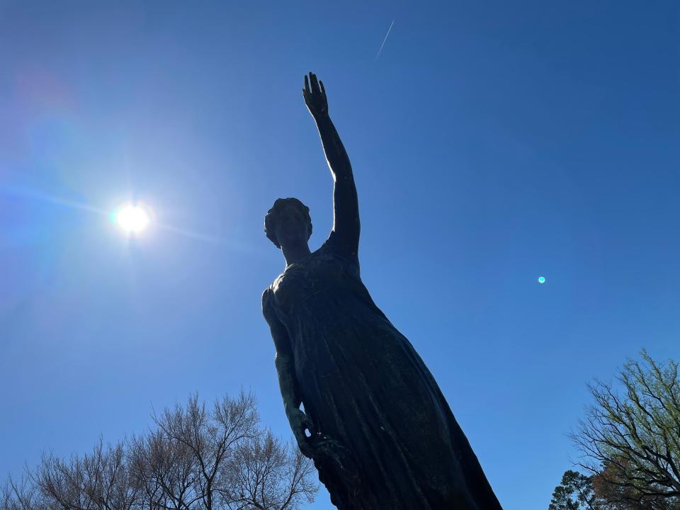 A monument at New Bern National Cemetery pays homage to Rhode Island regiments that fought in North Carolina during the Civil War.