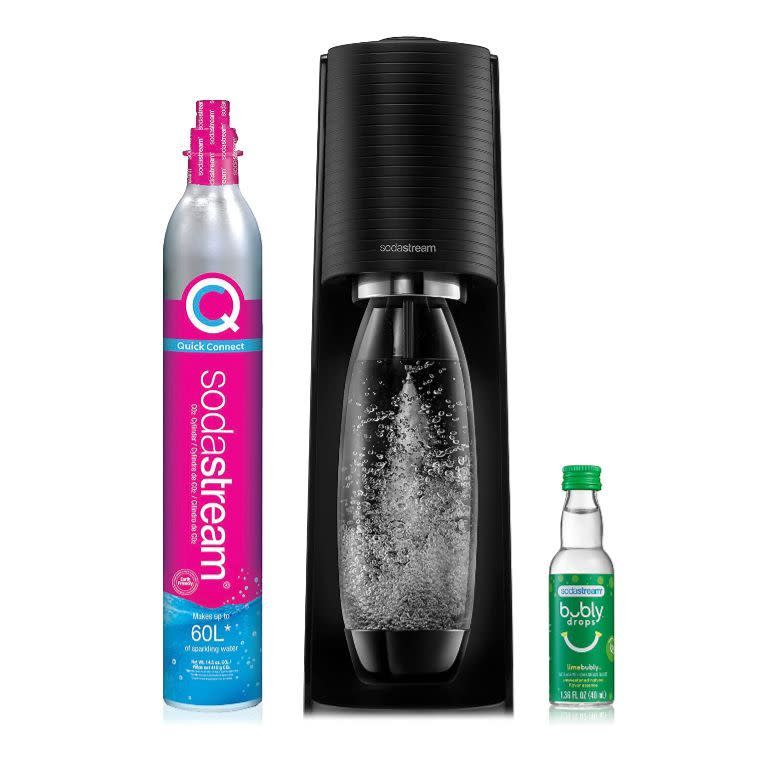 <p><strong>sodastream</strong></p><p>amazon.com</p><p><strong>$99.99</strong></p><p><a href="https://www.amazon.com/dp/B0B2X132WK?tag=syn-yahoo-20&ascsubtag=%5Bartid%7C2139.g.40827274%5Bsrc%7Cyahoo-us" rel="nofollow noopener" target="_blank" data-ylk="slk:Shop Now;elm:context_link;itc:0;sec:content-canvas" class="link ">Shop Now</a></p><p>Sparkling water people will understand why this SodaStream deal warrants a text in all caps to the group chat. This wildly easy-to-use device eliminates needing to buy—and having to shlep—plastic bottles of seltzer. </p>