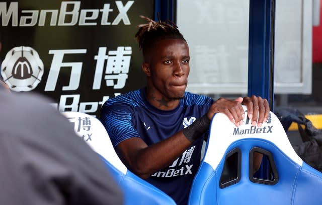 Wilfried Zaha had started the game on the bench