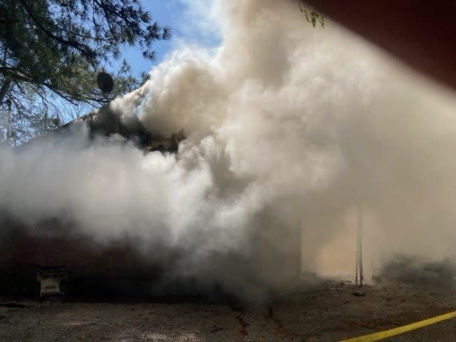 Firefighters work a fire on Eagle Lane in Suffolk on April 26, 2024 (Courtesy of Suffolk Fire & Rescue)