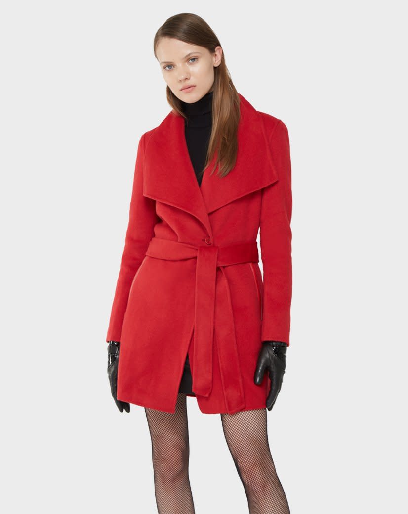 MENNIA WOMEN'S BELTED WOOL COAT