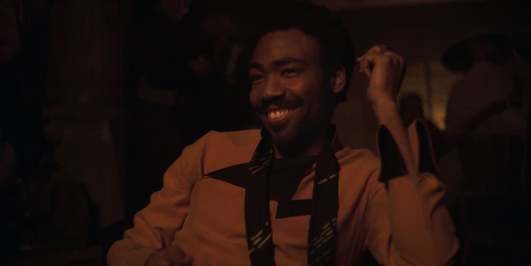 Donald Glover as Lando Clarissian in Solo: A Star Wars Story