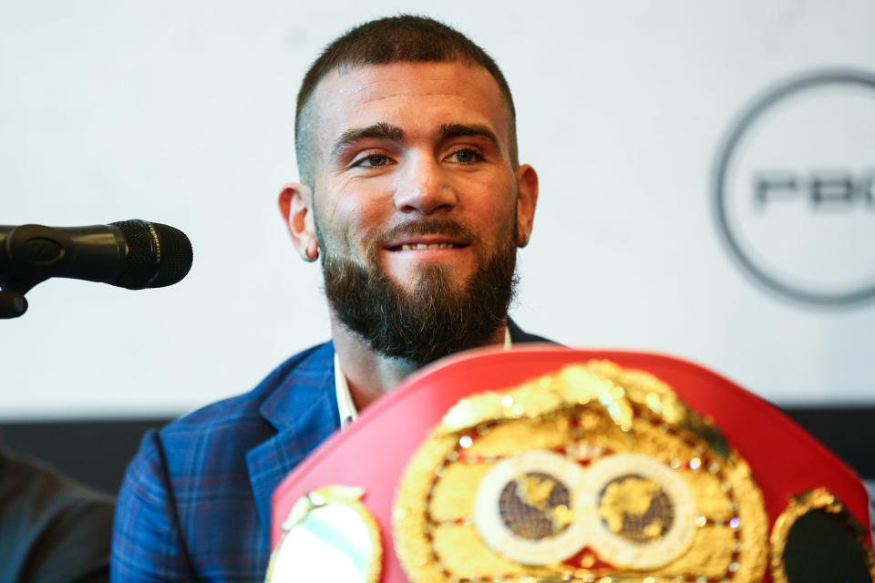 Unbeaten IBF super middleweight champion Caleb Plant. (Stephanie Trapp/TGB Promotions)