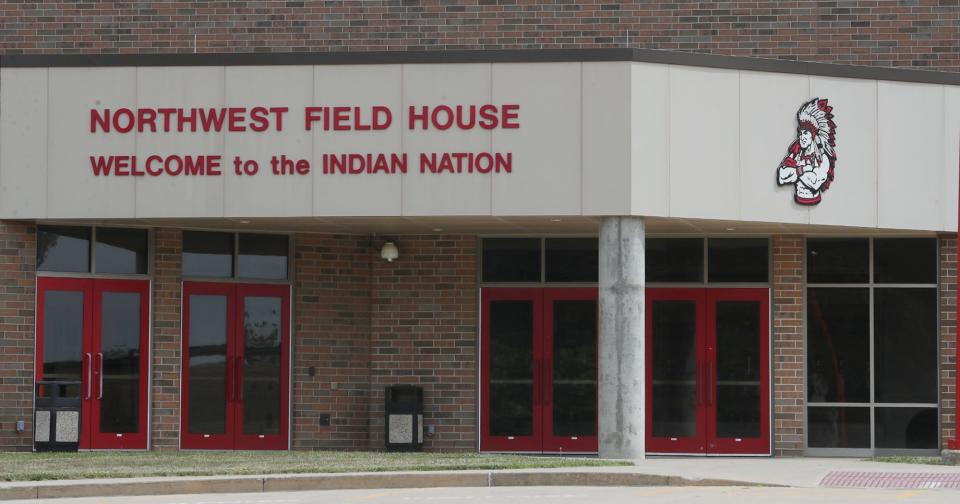 The front of Northwest Field House at Northwest High School in Canal Fulton.