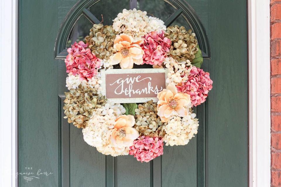 Give Thanks Hydrangea Wreath