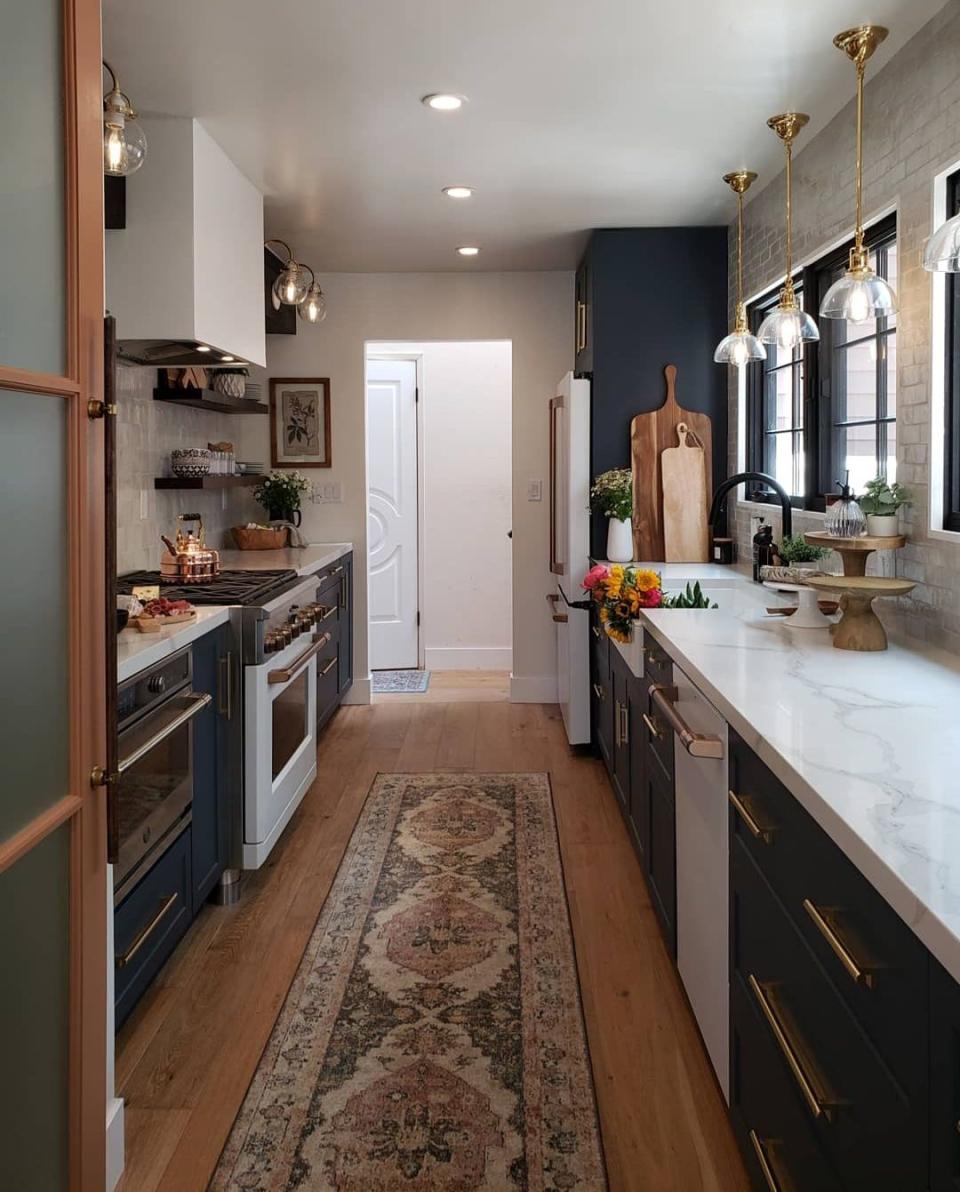 Modern-Meets-Traditional Galley Kitchen