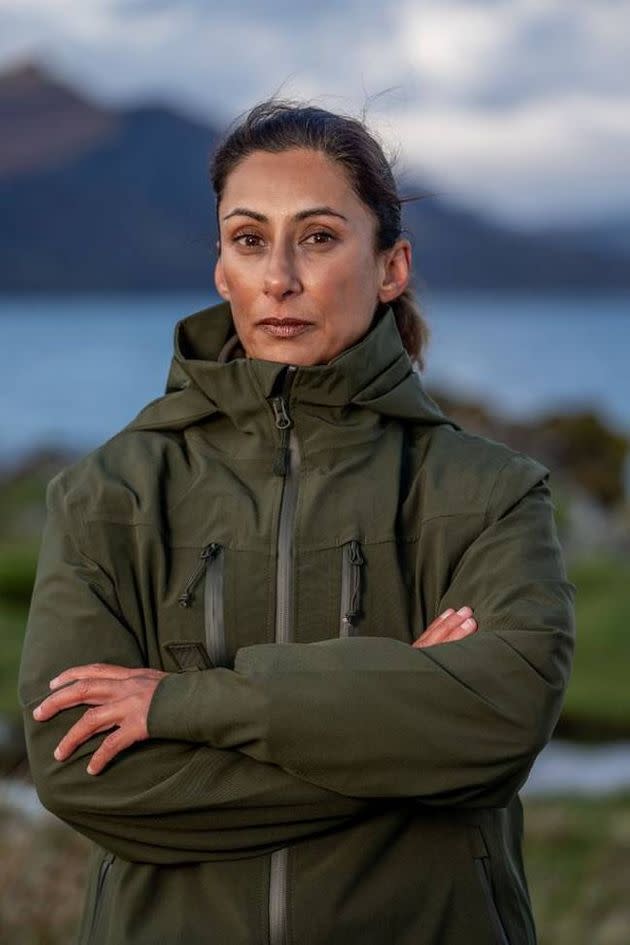 Saira Khan on the set of Celebrity SAS: Who Dares Wins (Photo: Channel 4)