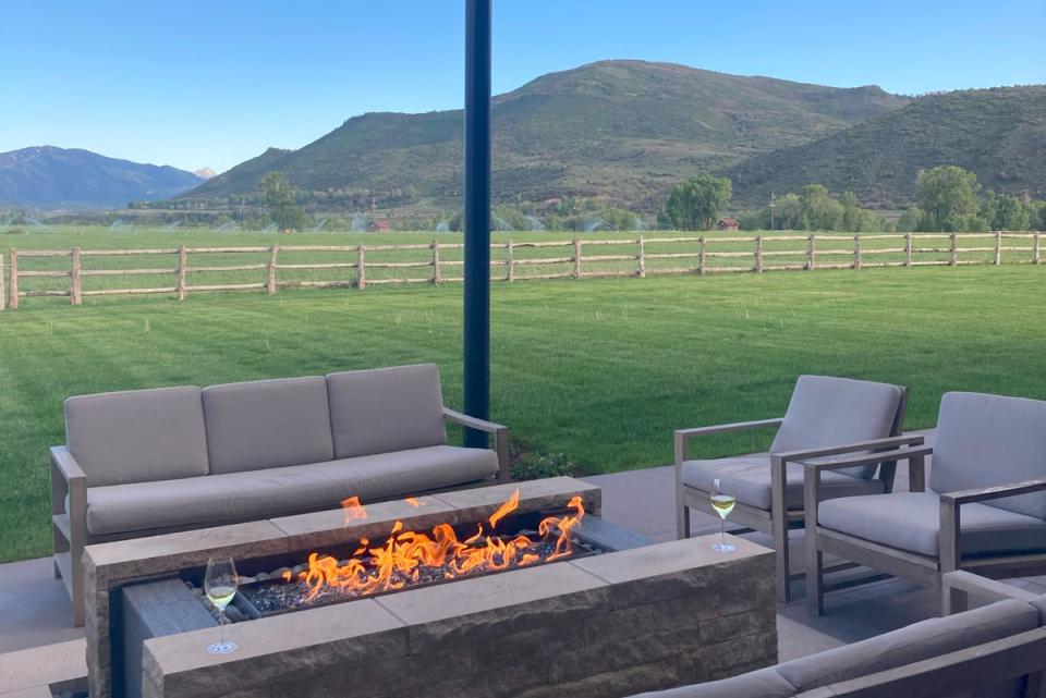 Cosying up round the firepit at Aspen Valley Residences (Prudence Ivey)