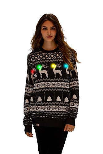 LED Light-Up Reindeer Ugly Christmas Sweater