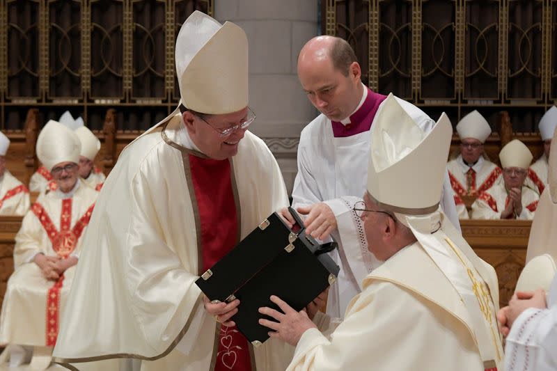 Pope Francis celebrates Mass at the National Shrine of Sainte-Anne-de-Beaupre