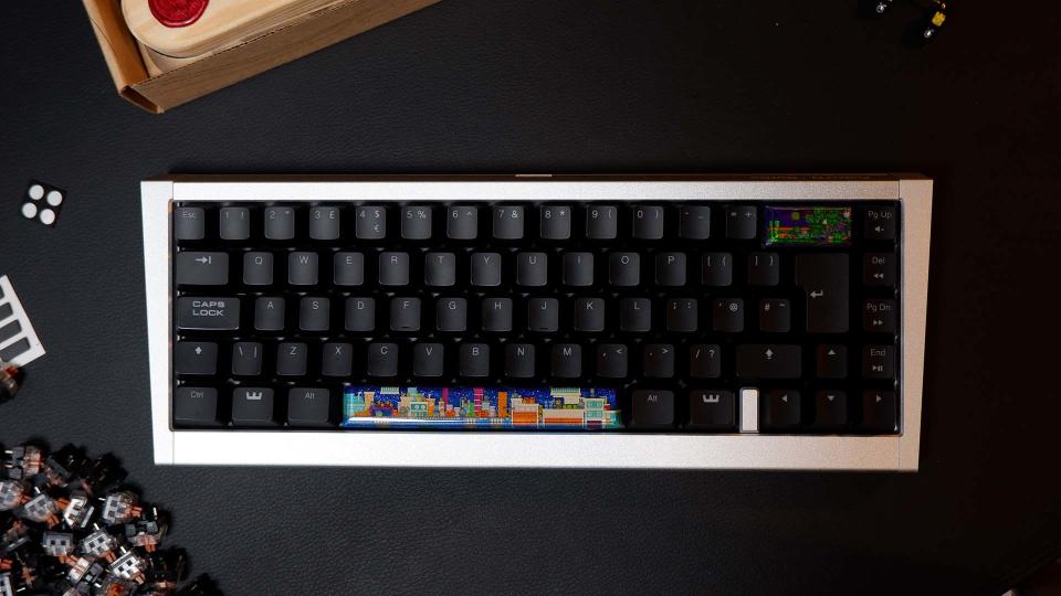 Ducky ProjectD Outlaw65 keyboard in the process of being built.