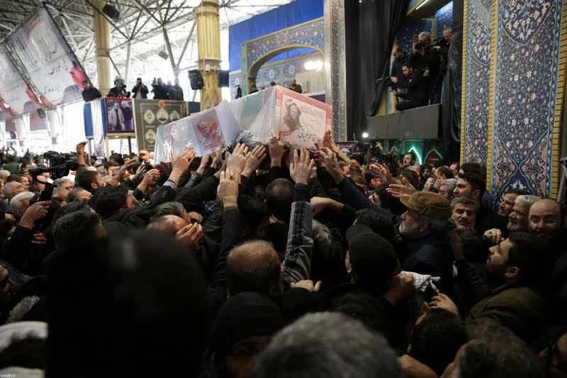 Funeral procession for Major-General Soleimani and commander Abu Mahdi al-Muhandis in Tehran