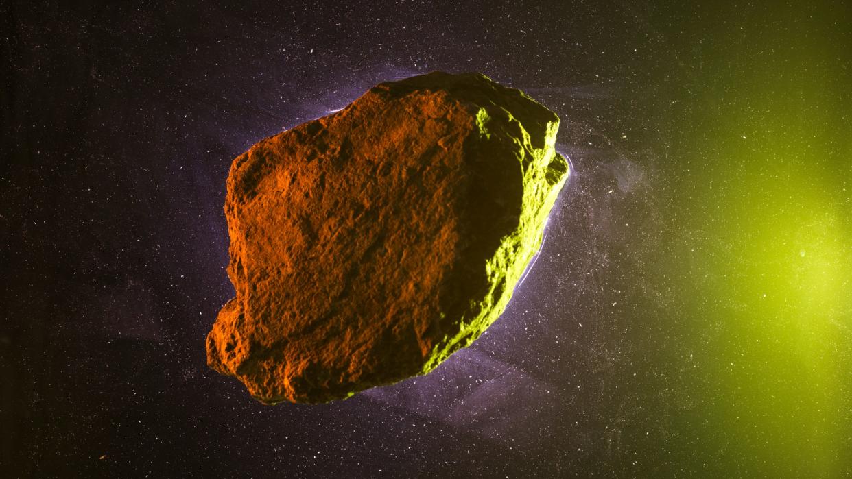  an illustration of an asteroid in space 