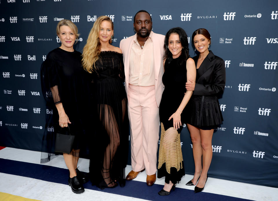 From left: Linda Emond, Jennifer Lawrence, Brian Tyree Henry, Lila Neugebauer and Justine Ciarrocchi attend the 