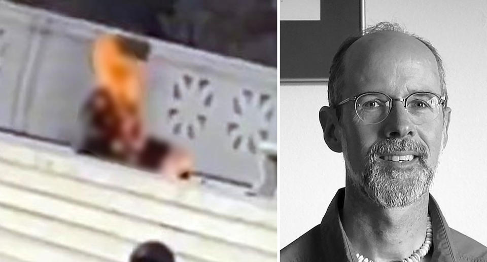 Wynn Bruce died after setting himself on fire at the US Supreme Court on Friday. Source: Twitter/ Facebook